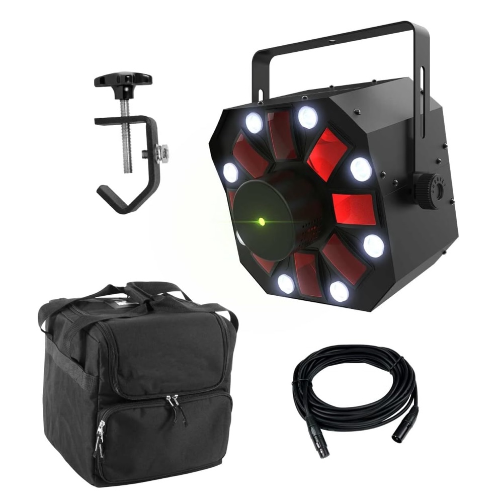 Chauvet DJ Swarm 5 FX ILS 3-in-1 LED Effect Light with Cables, Clamp, & Case Bundle Package