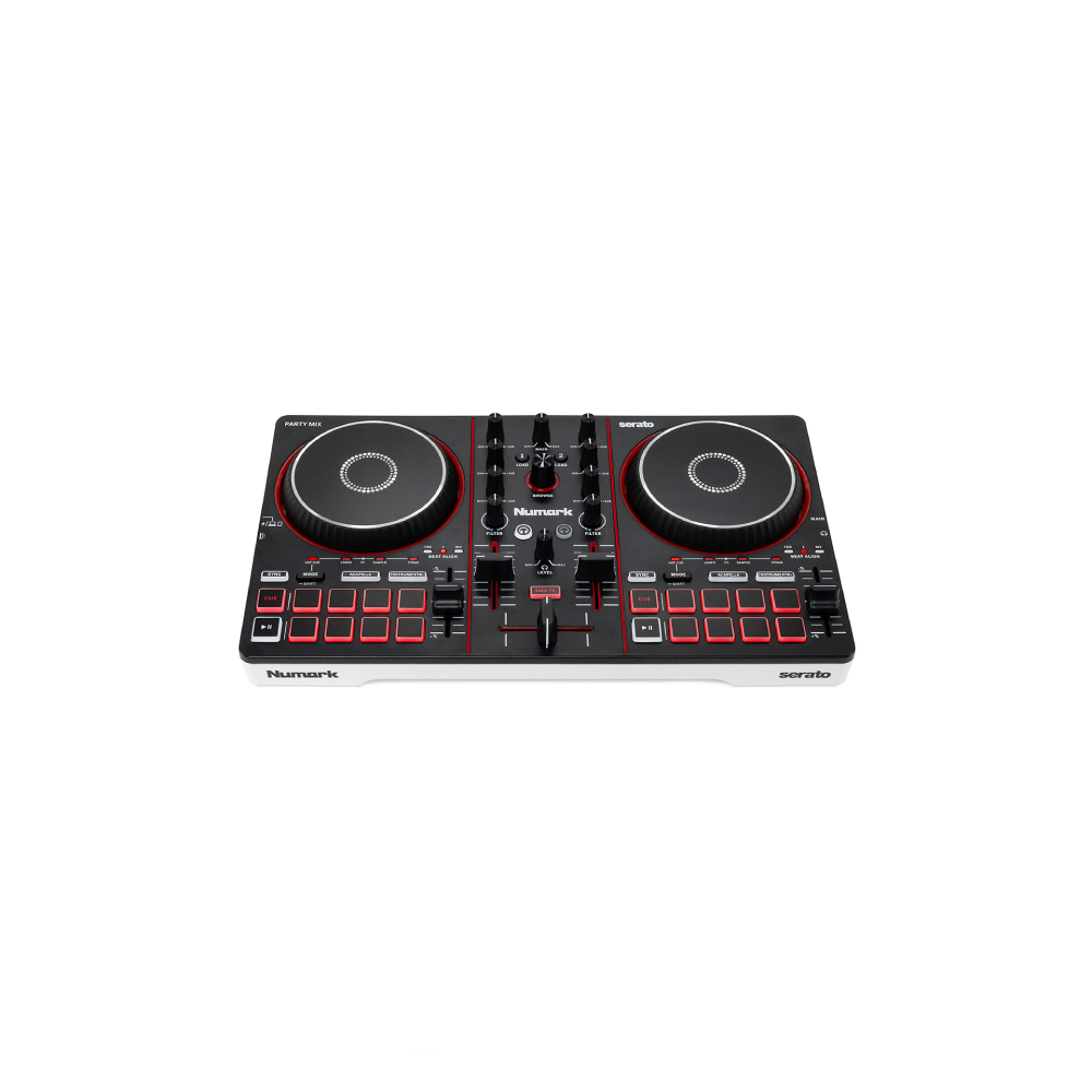 NUMARK PARTY MIX III 2-Deck DJ Controller w/Party Lights built-in + Headphones - Image 3