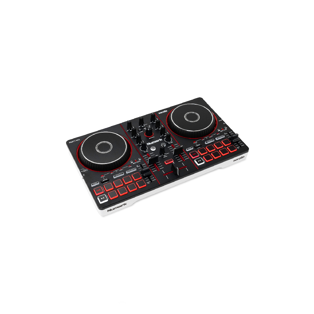 NUMARK PARTY MIX III 2-Deck DJ Controller w/Party Lights built-in + Headphones - Image 4