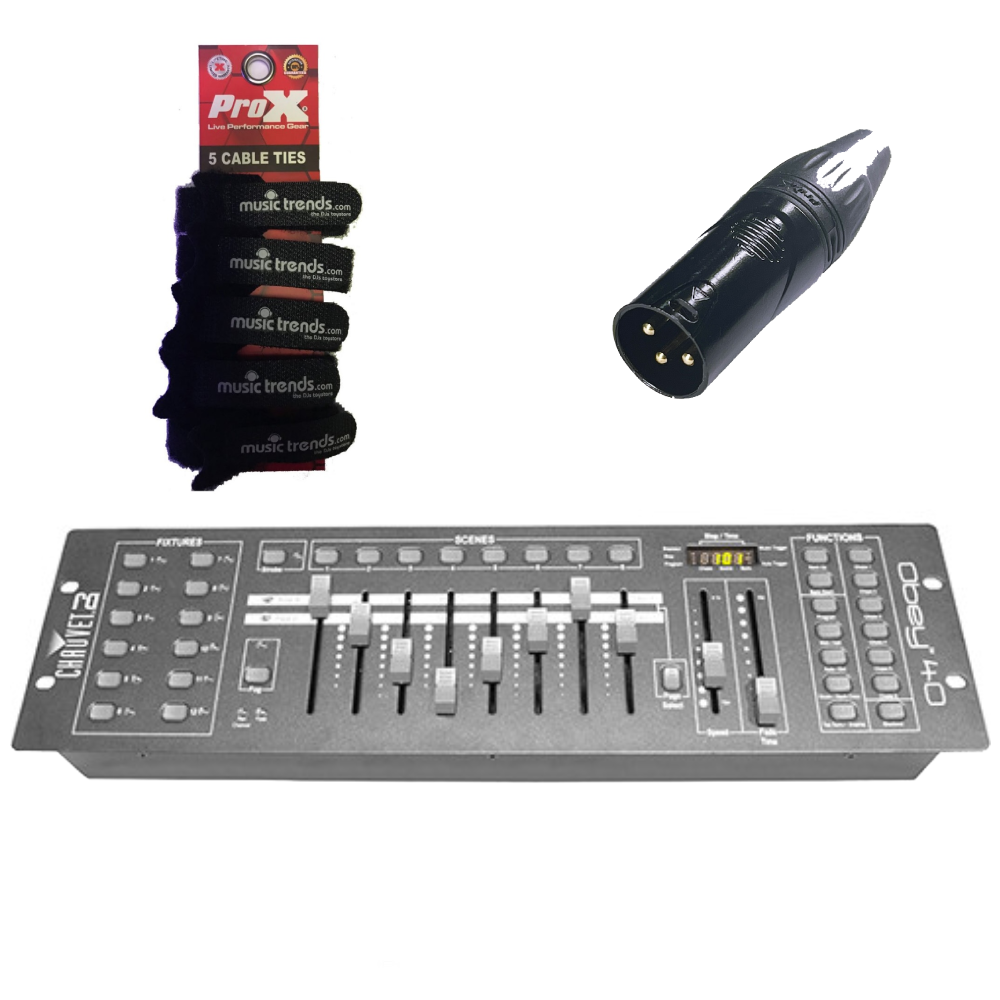 CHAUVET DJ Obey 40 DMX Controller + Terminator + Cable Ties