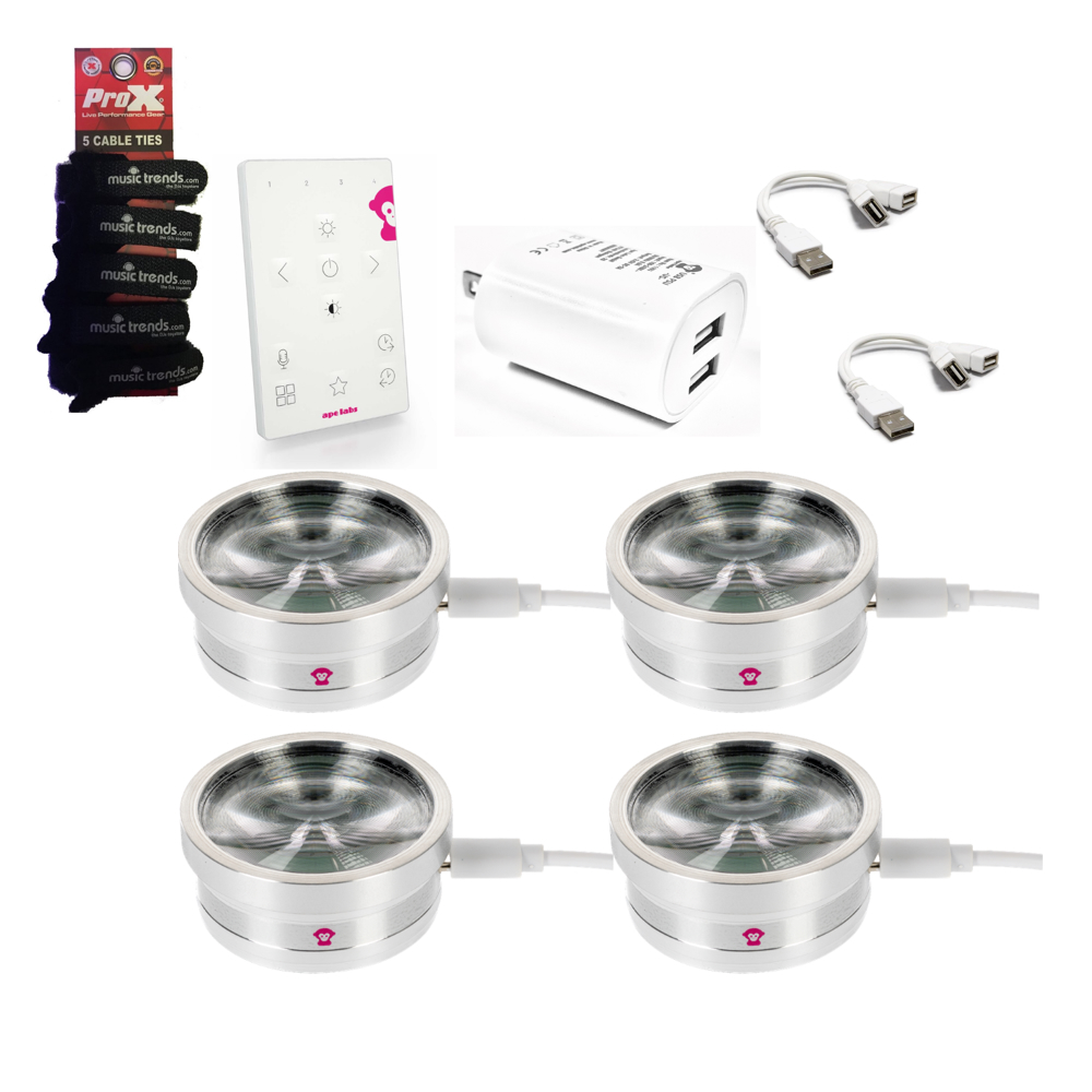 Ape Labs Set of 4x Coin 2.5s, 1x Dual USB PSU, 2x 2-Way USB Splitters, 1x Remote + Wraps